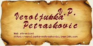 Veroljupka Petrašković vizit kartica